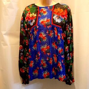 Women’s Anthropologie Blank London Miranda Peasant Blouse Size small NWT